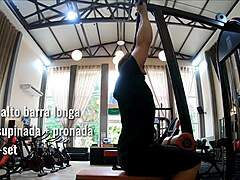 Flexible workout in panties and thong leads to hardcore action