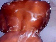 Katy Katie stepmother enjoys hot long shower with soft jiggling booty