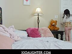 I Feel So Guilty as Pervy Dad Spies on Stepdaughter Leia Rae with Hidden Camera