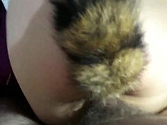 Teasing the submissive teen with anal plug spanking