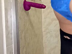 Feeling Pleasure With Dildo In Bathroom