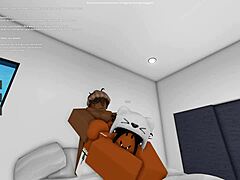 Ebony skjønnhet i første Roblox porno