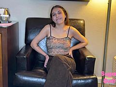 Pretty Petite Addy Belle Shaved Pussy