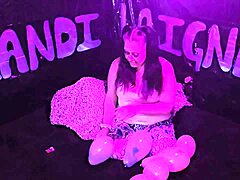 Kandi Laigne in balloon popping scene