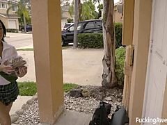 Scout girl Megan Rain gets her petite ass fucked hard