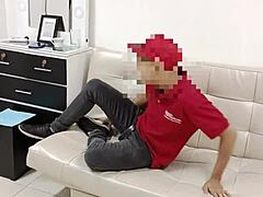 My boss fucks me hard at home alone