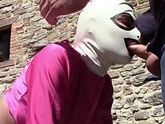 Laura feels pleasure in outdoor blowjob and creampie with monster cock