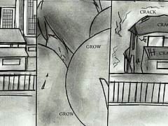 巨人女が巨大おっぱい膨張させるアニメヘンタイコミックパート2