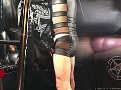 Fucking my goth mistress's pussy on the sex swing.