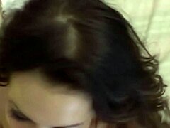 horny brunette sucks cock