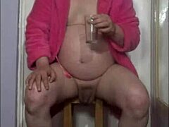 Shy bisexual amateur asks for pee in homemade scene.