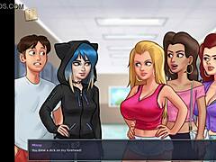 Playing Summertime Saga 98, this hentai game with big tits and asses.
