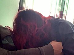 She doesn't notice I'm recording as she devours my big interracial cock