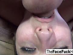 Blonde Babe Gets Her Throat Filled with Cock