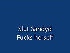 Glass dildo in my dirty slut cunt with maledom toys and legs spread 😈