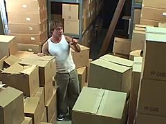 this one brunette is bored at work and decides to fuck her colleague anally