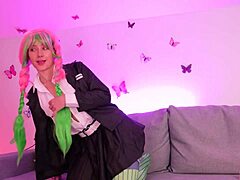 My hot Mitsuri Kanroji cosplay sucking dildo?