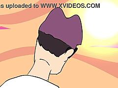 powertrip with clothes ripped in cartoon
