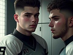 Δύο ποδοσφαιριστές ρουφάνε και μαλακίζουν μετά το παιχνίδι με σπέρμα 😏⚽