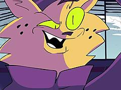 powertrip with clothes ripped in cartoon