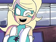 powertrip with clothes ripped in cartoon