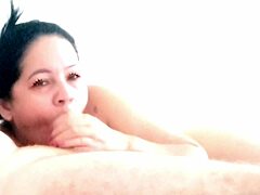 in the house, stepdaughter quickly sucks godson's cock deeply and swallows his cum before anyone arrives