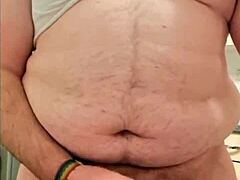 Chubby gay man shows off cum compilation