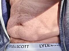 Chubby gay man shows off cum compilation