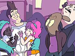 powertrip with clothes ripped in cartoon