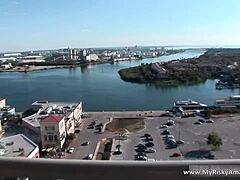 Two Pretty Honeys Get Naked In Public