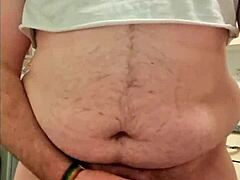 Chubby gay man shows off cum compilation