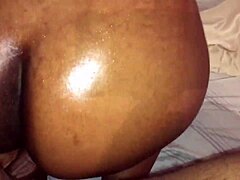 Petite Ebony Gives Footjob And Takes Cock In Ass