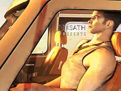 Devil May Cry parody shows Nico getting her ass drilled hard by monster in crew van