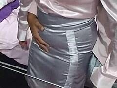 what's under that satin silver skirt from skirtshouse?
