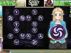 i love this legend of the spirit orbs zelda with big tits and blowjob