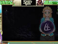 i love this legend of the spirit orbs zelda with big tits and blowjob