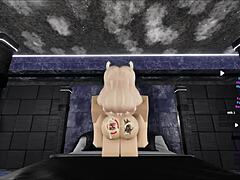 Is the blonde succubus enjoying the cat boy's dick in hardcore action?