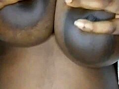 Can This Chubby British Babe Spread For Solo Breast Masturbation?