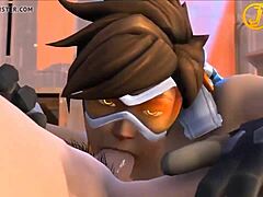 overwatch characters engage in 3d porn sex in web chat game.