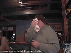 Intense Behind-Bar Blowjob Ends in Cumshot