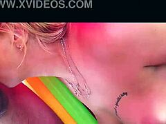 vicky is sucking cock in croatia, that blonde milf gets cum all over