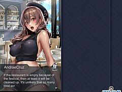 Japanese girl gets cum on tits in kinky anime