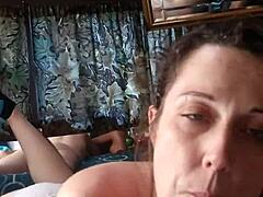 amateur gets hardcore handjob and deepthroat in two parts