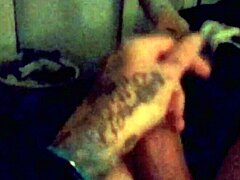 Transsexual earns cumshot for cash sex.