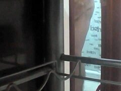 Spying on Chubby in Bathroom