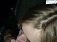 Teen girl pleasures truck driver