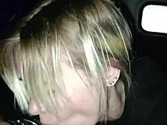 Amateur girl boldly sucks cock in truck back downtown