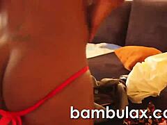 Real african ebony teen gives blowjob and gets cum in mouth!