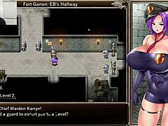 karryn masturbates with big tits and ass in prison hentai game. why so provocative?