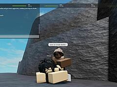 Шлюха скачет на члене в игре Roblox